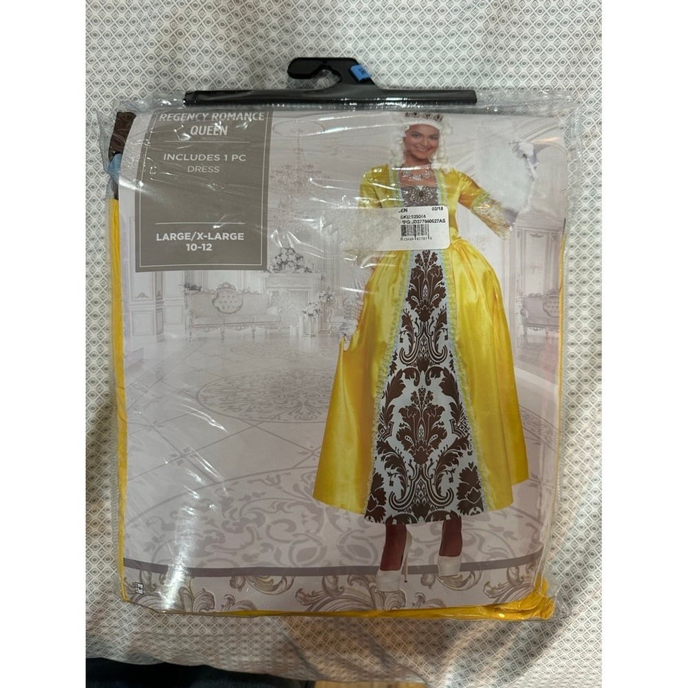 Bridgerton Regency Romance Queen Costume‎ Yellow Gown Dress Large XL 10-12 - Picture 2 of 7